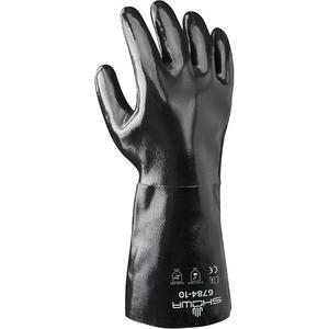 Premium Grade Gloves - One Size, 14", 68-mil, 90-mil, Gauntlet, Neoprene, Cotton, 72, Smooth, Black