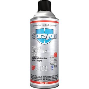 SP3108 Stencil Ink - Black, 12 oz, 16 oz, Aerosol