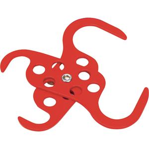 Lockout Hasps - 1, Silver, Dual Scissor, 5.25", Steel - polyester coated