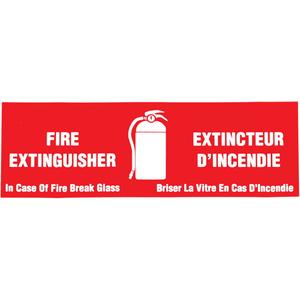 "Fire Extinguisher / Extincteur d'incendie" Label - Vinyl, 2", 6", Adhesive, Bilingual with Pictogram, Fire and Emergency