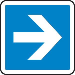 Arrow CSA Standard Safety Sign - Plastic, Aluminum, 12", 12", Bolt-On, Pictogram, Traffic, Arrow