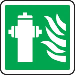 Fire Hydrant CSA Standard Safety Sign - Plastic, Aluminum, 12", 12", Bolt-On, Pictogram, Fire and Emergency, Fire Hydrant Pictogram
