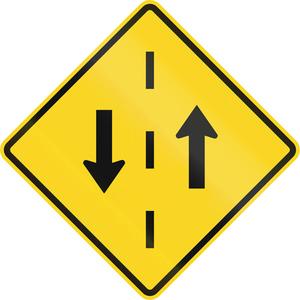 Two-Way Traffic Sign - Aluminum, 24", 24", Bolt-On, English, Traffic, Two Way Traffic