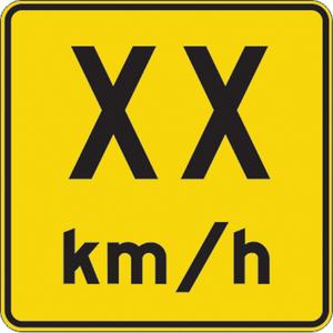 Customizable Speed Limit Sign - Aluminum, 24", 24", Bolt-On, Bilingual, Traffic, Km/h Pictogram