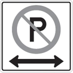 No Parking Traffic Sign - Aluminum, 18", 18", Bolt-On, Pictogram, Traffic, No Parking Pictogram