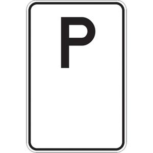 Parking Sign - Aluminum, 12", 18", Bolt-On, Pictogram, Traffic, Parking Pictogram