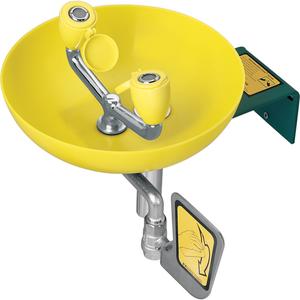Eyewash Station - Wall-Mount, Plastic, 11" dia, Yellow Plastic