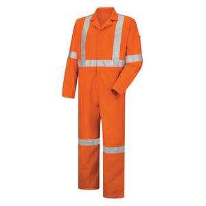 Hi-Visibility Coveralls - Poly-Cotton, 38, 40, 42, 44, 46, 48, 50, Orange, Men's, CSA Z96-09 Class 3, Level 2 Compliance