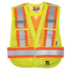 Open Road® Tear Away Vest - High Visibility Lime-Yellow, Orange & Silver, One Size, Polyester, Meets/Exceeds CSA Z96 Class 1 - Level 2