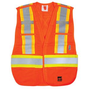 Open Road® Tear Away Vest - High Visibility Orange, Yellow & Silver, One Size, Polyester, Meets/Exceeds CSA Z96 Class 1 - Level 2