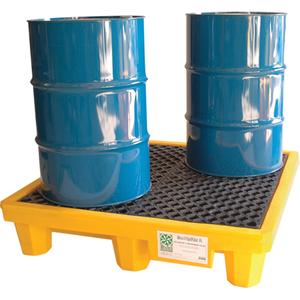 4-Drum Ultra-Spill Pallet® - 53", 53", 11.75", 66 US gal., 6000 lbs., Polyethylene, 4, No