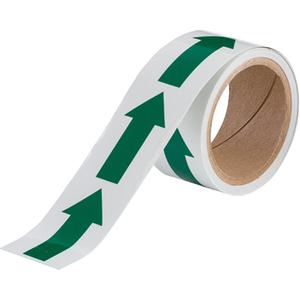 Glow-in-the-Dark Standard Arrow Tape - Green, Polyester, 2", 15', Green standard style arrow on phosphorescent