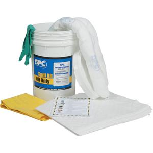 Spill Kit - Oil Only, Pail, 10 US gal., Stationary, 14" dia. x 18" H