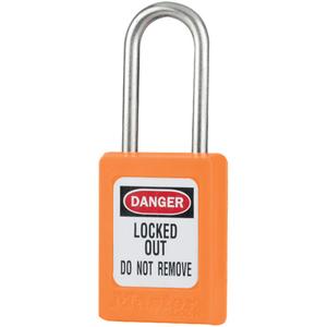 S31 Zenex™ Padlocks - Set of Three - Safety Padlock, 1-3/8", 3/16", 1-1/2", 5/8", Thermoplastic, Stainless Steel, Orange, Keyed Alike, 1-7/8"