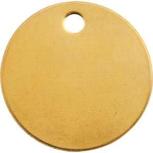 Blank Tags - Brass, Hole Only, Package, 3/16", Round