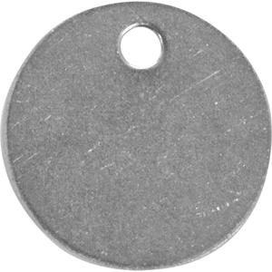 Blank Tags - Stainless Steel, Hole Only, Package, 3/16", Round