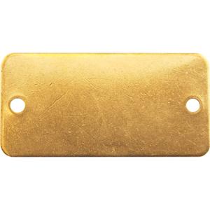 Blank Tags - Brass, Hole Only, Package, Rectangle, 1/8"
