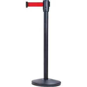 Free-Standing Crowd Control Barrier - 35", Steel, Black, Red, Yellow, 12', Blank, 11'6", 1 Year Limited