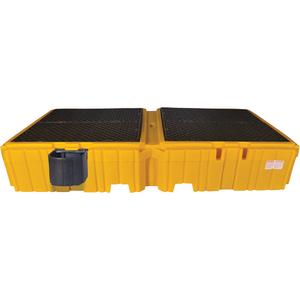 Ultra-Twin IBC Spill Pallet® with Drain - 124.5", 61.625", 22", 535 US gal., 16000 lbs.