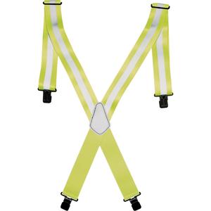 Hi-Viz 2" Work Suspenders - High Visibility Lime-Yellow, Silver, One Size, None