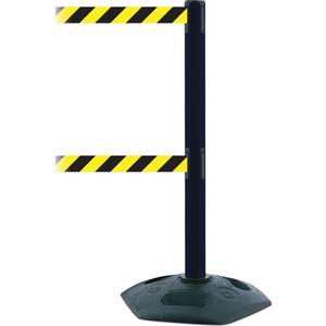Dual Line Heavy Duty Post - 38", Plastic, Black, Black/Yellow, 7.5', Blank, 2.5", 19"