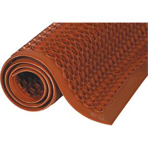 Safewalk™ Light Mats - 3', 5', 9-9/10', 1/2", Terracotta, Rubber, Oily, Drainage, Honeycomb
