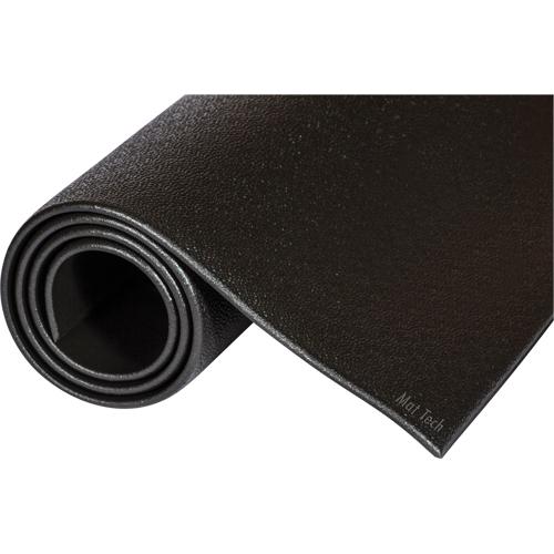 Tuff-Spun® Mats - 3', 5', 12', 60', 3/8", Black, PVC Sponge, Dry, Solid, Pebbled