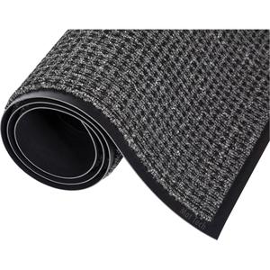 Oxford-Lite™ Mat - 3', 5', 43', 44', 45', 46', 47', 48', 49', 50', 51', 52', 53', 54', 55', 56', 57', 58', 59', Wiper, 5/16", Grey/Black, Olefin Fibre, Medium-Duty, Waffle