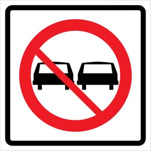 No Passing Roll-Up Traffic Sign - Vinyl, 29-1/2", 29-1/2", Stand, Pictogram, Traffic/Construction, Do Not Pass Pictogram