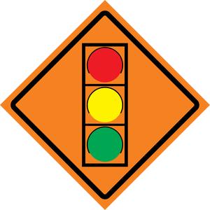 Stop Light Roll-Up Traffic Sign - Vinyl, 29-1/2", 29-1/2", Stand, Pictogram, Traffic/Construction, Stop Light Pictogram