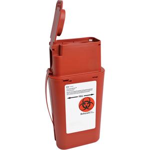 Sharps Transport Container - Plastic Box, 8", 4", 2-1/2"