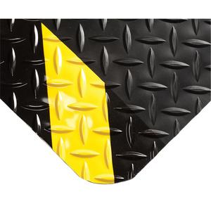 SpongeCote® Ultrasoft Mats No. 414 - 2', 10', 15', 20', 3', 4', 50', 5', 75', 15/16", Black/Yellow, PVC Sponge, Dry, Solid, Diamond
