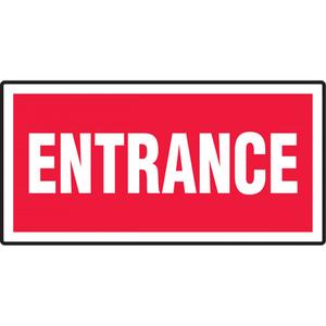 "Entrance" Sign - Vinyl, 7", 14", Adhesive, English, Admittance and Exit, Entrance