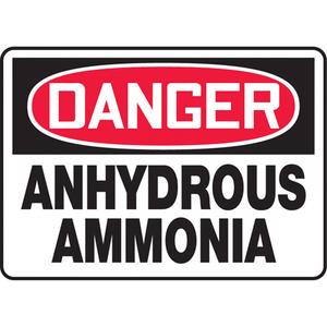 "Anhydrous Ammonia" Sign - Vinyl, 10", 14", Adhesive, English, Chemicals and Hazardous Materials, Danger; Anhydrous Ammonia
