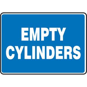 "Empty Cylinders" Sign - Vinyl, 10", 14", Adhesive, English, Specific Hazards, Empty Cylinders