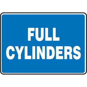"Full Cylinders" Sign - Vinyl, 10", 14", Adhesive, English, Specific Hazards, Full Cylinders