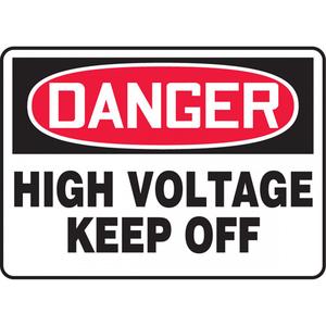 "High Voltage" Sign - Vinyl, 7", 10", Adhesive, English, Electrical, Danger; High Voltage Keep Off