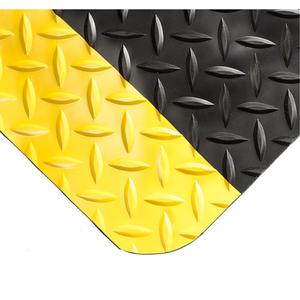 SpongeCote® Mats No.415 - 3', 10', 20', 50', 7', 9/16", Black/Yellow, PVC Sponge, Dry, Solid, Diamond
