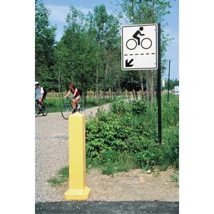 Bollards - 6", 33", Yellow, Plastic