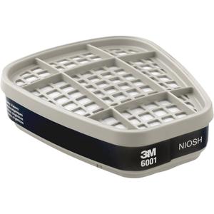 6000 Series Respirator Cartridges - Gas/Vapour Cartridge, Organic Vapour, 6000 Series Half Facepiece/6000 Series Full Facepiece, 2, Black, Bayonet, Package