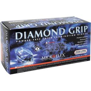 Diamond Grip™ Examination Gloves - Large, Medium, Small, X-Large, Latex, 9.5", 8-mil, Textured Fingertips, Natural, Powder-Free, Class 2