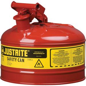 Safety Cans - Steel, 2.5 US gal., Red, Blue, Green, I, FM Approved/UL/ULC Listed, Without funnel, 11 3/4 x 11 1/2, 10 Years