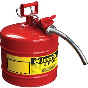 AccuFlow™ Safety Cans - Steel, 5 US gal., Red, Yellow, Blue, Green, II, FM Approved/UL/ULC Listed, 1", 10 Years, 5, 15.8"