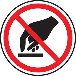 Do Not Touch CSA Standard Safety Sign - Plastic, Aluminum, 12", 12", Bolt-On, Pictogram, Specific Hazards, Do Not Touch Pictogram