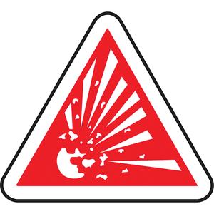 Explosive CSA Standard Safety Sign - Plastic, Aluminum, 12", 12", Bolt-On, Pictogram, Chemicals and Hazardous Materials, Explosive Pictogram