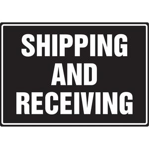 "Shipping & Receiving" Sign - Plastic, Aluminum, 14", 20", Bolt-On, English, Admittance and Exit, Shipping And Receiving