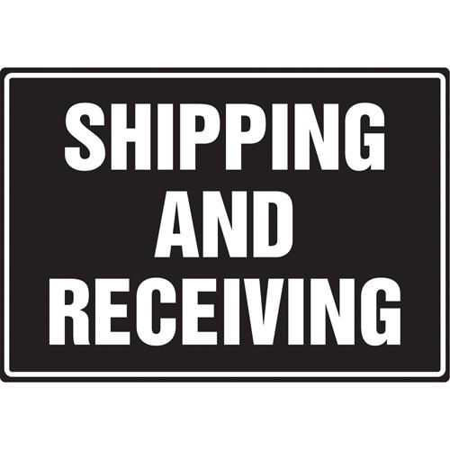 "Shipping & Receiving" Sign - Plastic, Aluminum, 14", 20", Bolt-On, English, Admittance and Exit, Shipping And Receiving