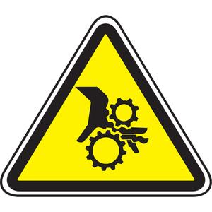 Pinch Point CSA Standard Safety Sign - Plastic, Aluminum, Vinyl, 12", 12", Bolt-On, Pictogram, Equipment, Pinch Point Pictogram