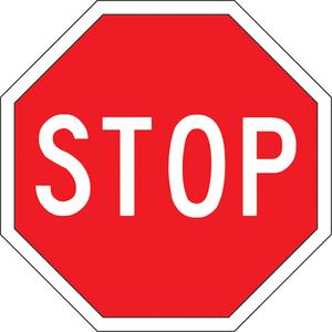 "Stop" Sign - Aluminum, 24", 24", Bolt-On, English with Pictogram, Traffic, Stop