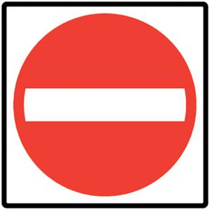 Do Not Enter Traffic Sign - Aluminum, 24", 24", Bolt-On, Pictogram, Traffic, Do Not Enter Pictogram